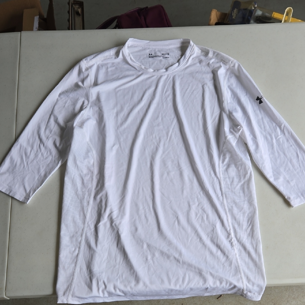 Under Armour Men's 3/4 Sleeve White Tee